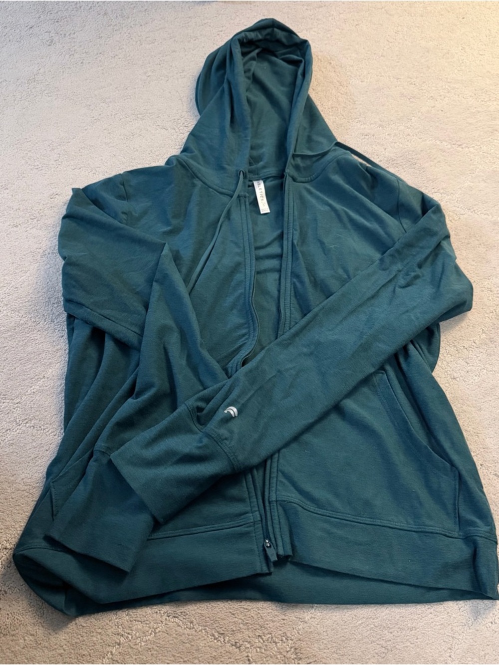 Fabletics Cloud Jersey Full Zip Hoodie Teal